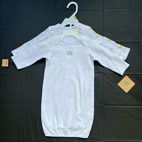 Little Me 0-3 Mons 2 Piece Safari Baby Sleep Gown Set | New w/ Tags | GOTS Cert. - Picture 7 of 7